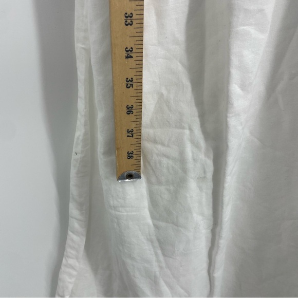 J. Crew | Ruffle Deep V-Neck Beach Linen Blend Dress Style #L7450 Sz M - Picture 13 of 15